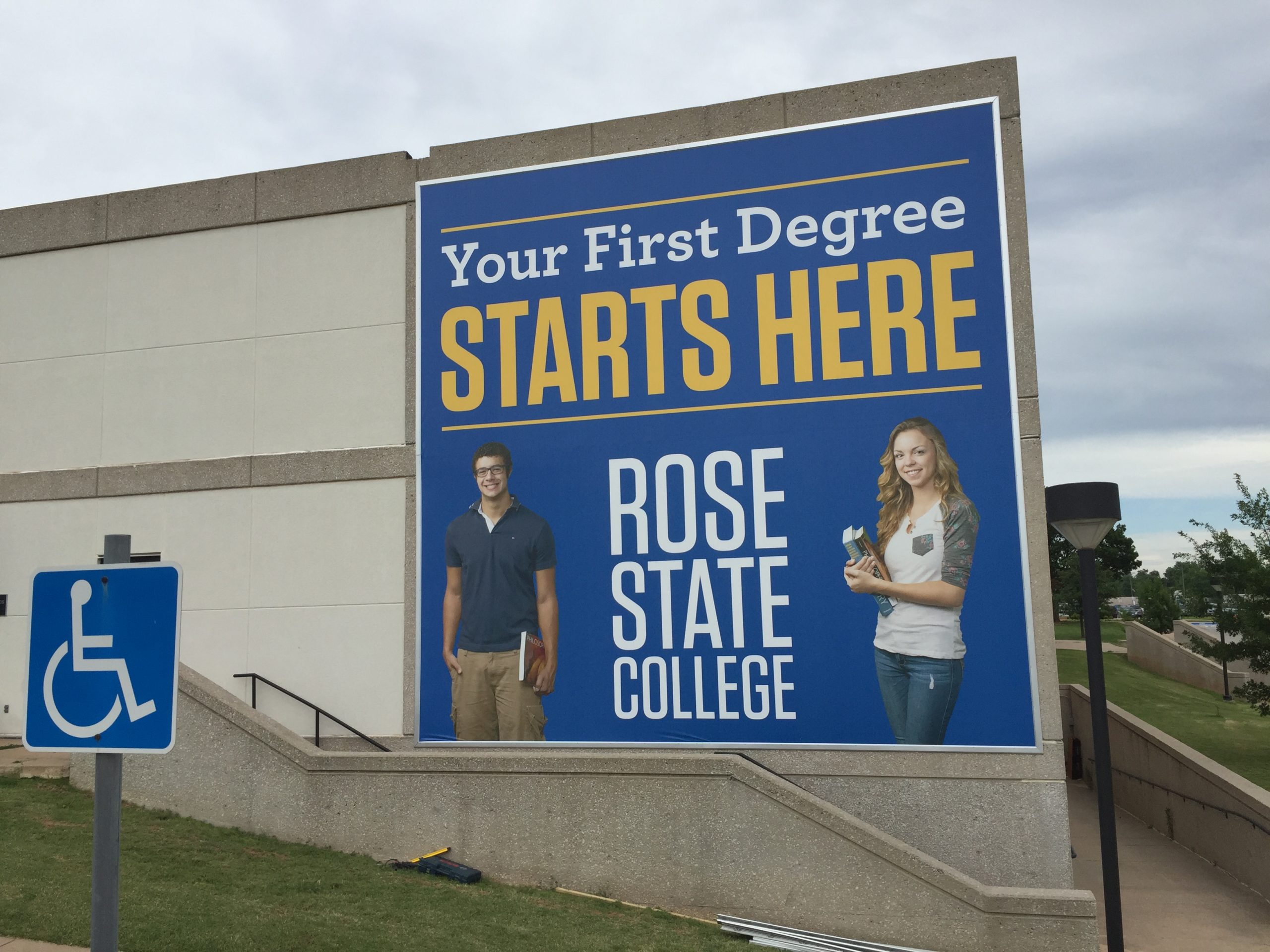 College Signage with banner frames